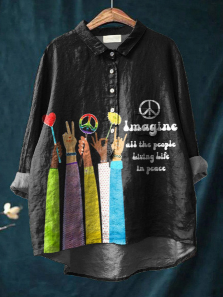 Camiseta "Mundo" al estilo hippie
