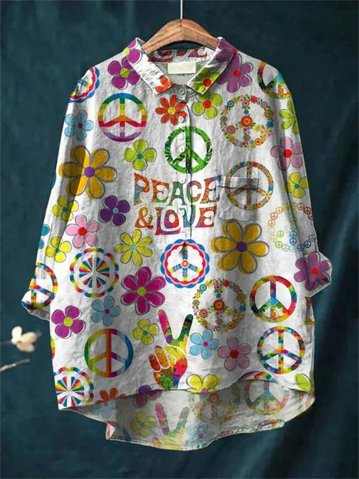 Camiseta "Mundo" al estilo hippie