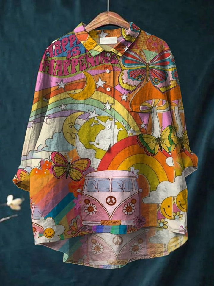 Camiseta "Mundo" al estilo hippie